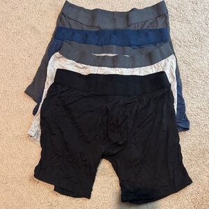 David archy 4-Pack Stretch bamboo Boxer Briefs - Black, Navy, Gray, Charcoal